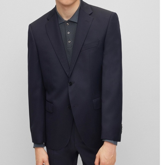 Hugo boss navy blazer sports coat jacket 44R 100% virgin wool